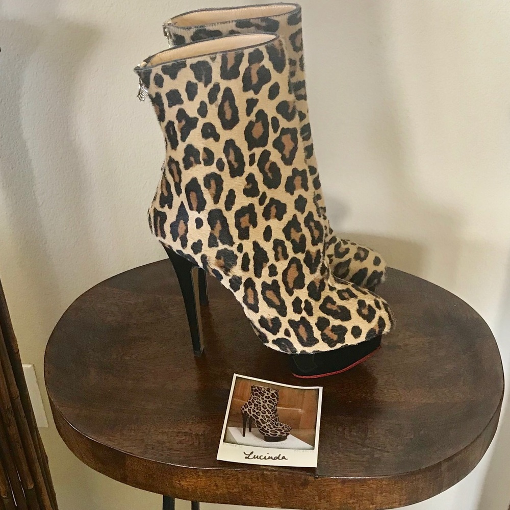 NEW CHARLOTTE OLYMPIA LEOPARD CALF HAIR ANKLE BOOT